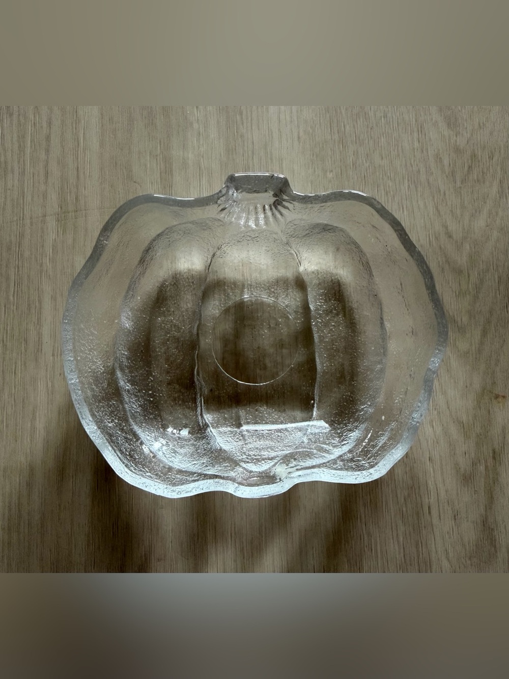 Vintage Studio Nova Pumpkin Clear Glass Textured Trinket Candy Dish Halloween